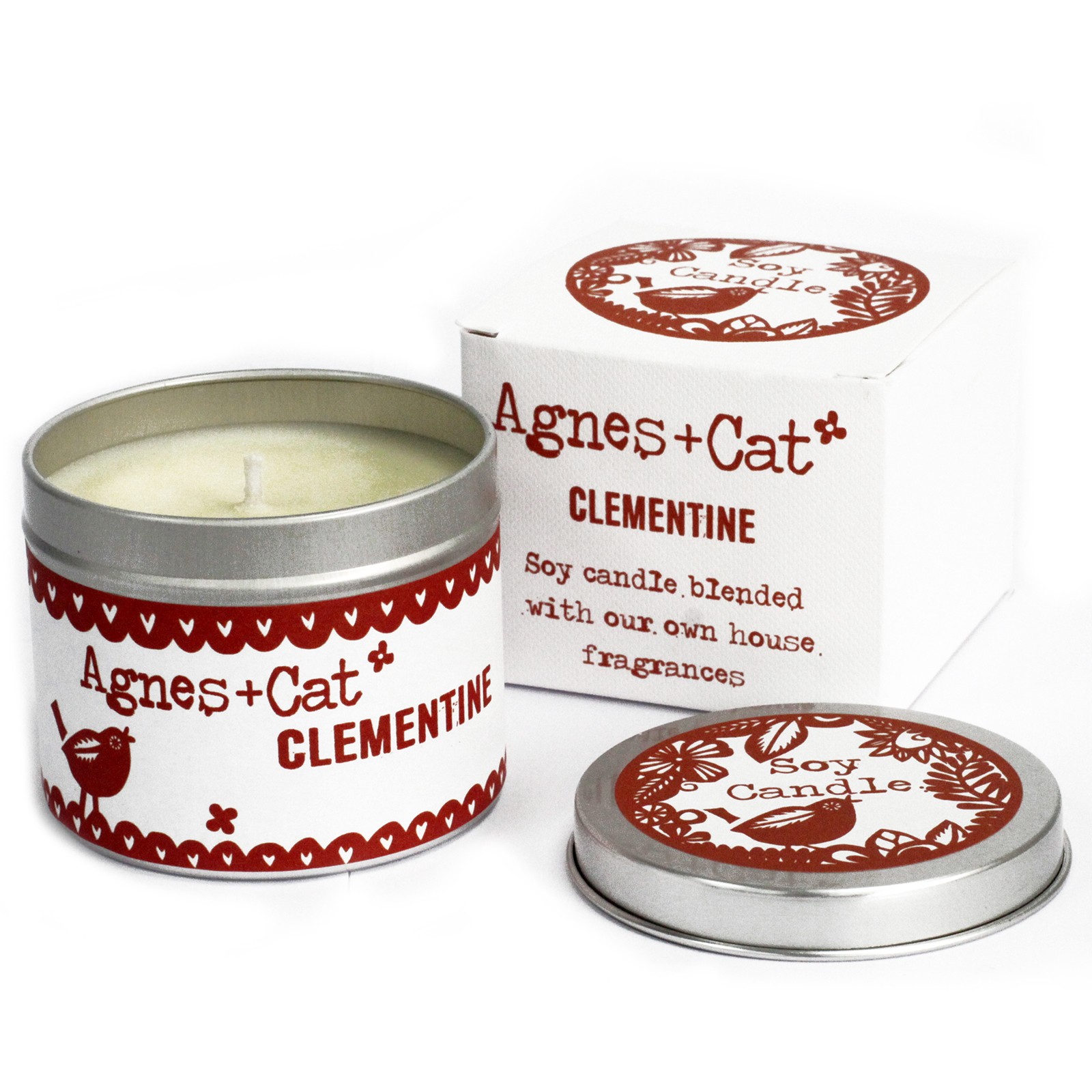 αρωματικό κερί σόγιας clementine 200g tin gift box