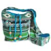 jacquard τσάντα sling teal ethnic boho compact βαμβάκι