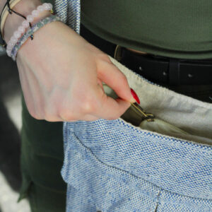 natural tones denim bag εσωτερικό φερμουάρ